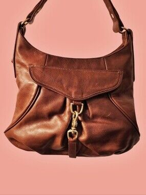 Vintage Granny Chestnut Leather Hobo Bag